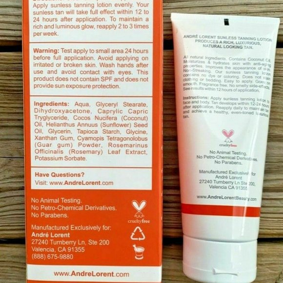Andre Lorent Sunless Tanning Lotion With Coconut Oil - Picture 3 of 4